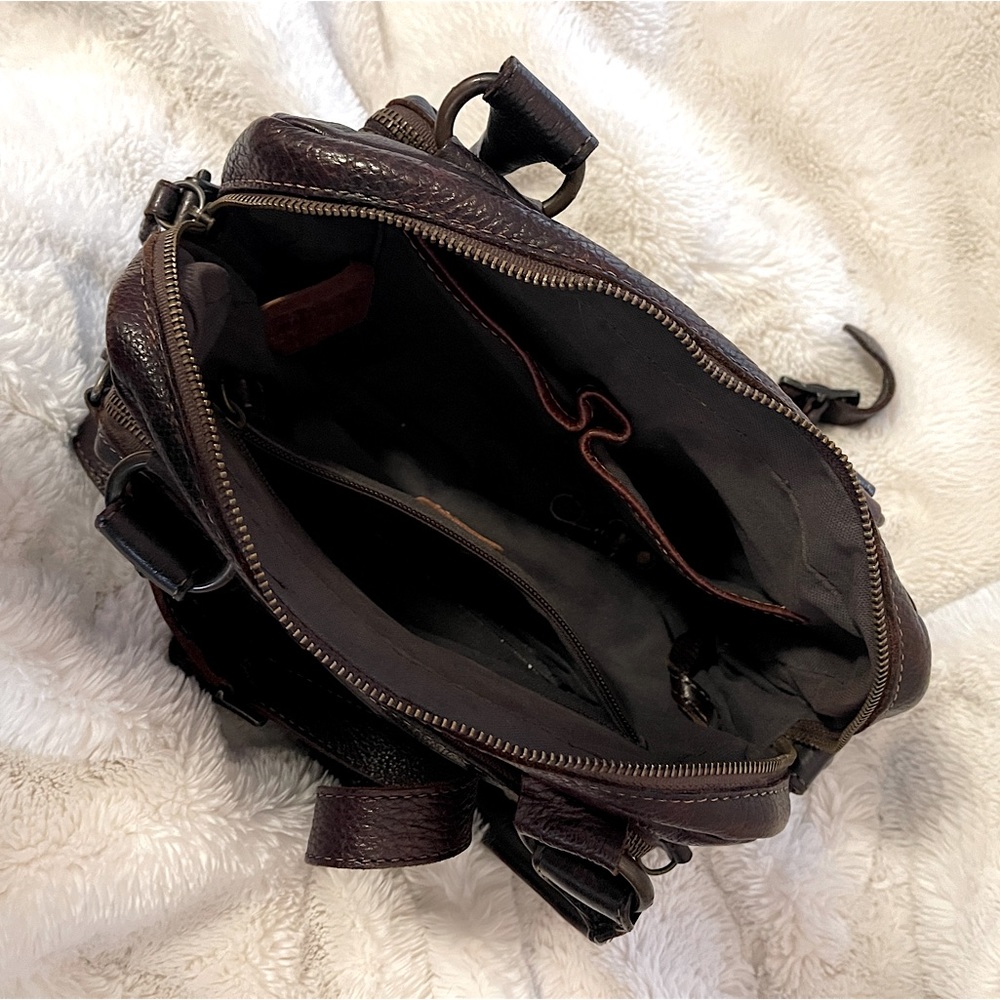 FRYE Dark Brown Studded Leather Satchel - Picture 9 of 11